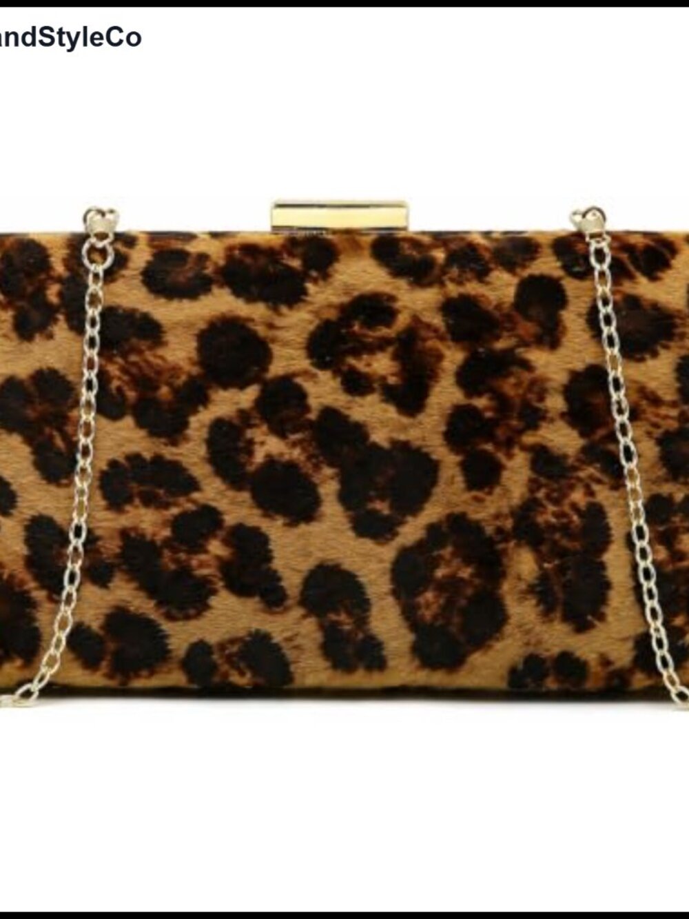 Leopard Print Evening Clutch with Chain, Womens Party Handbag, Formal Wedding